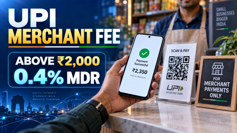 UPI merchant payment above ₹2,000 showing the new 0.4% MDR in India