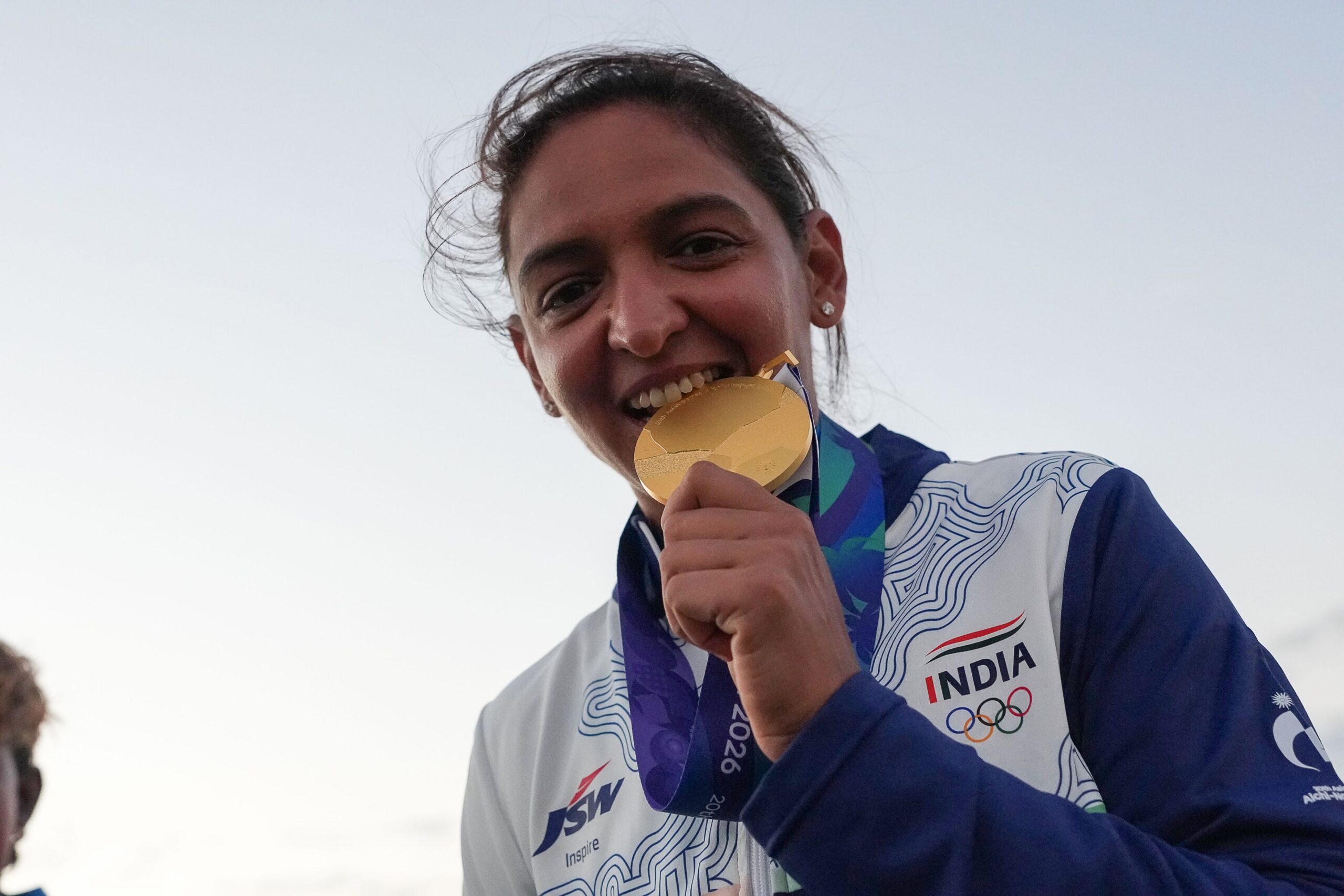 Harmanpreet Kaur with her Asian Games gold medal
