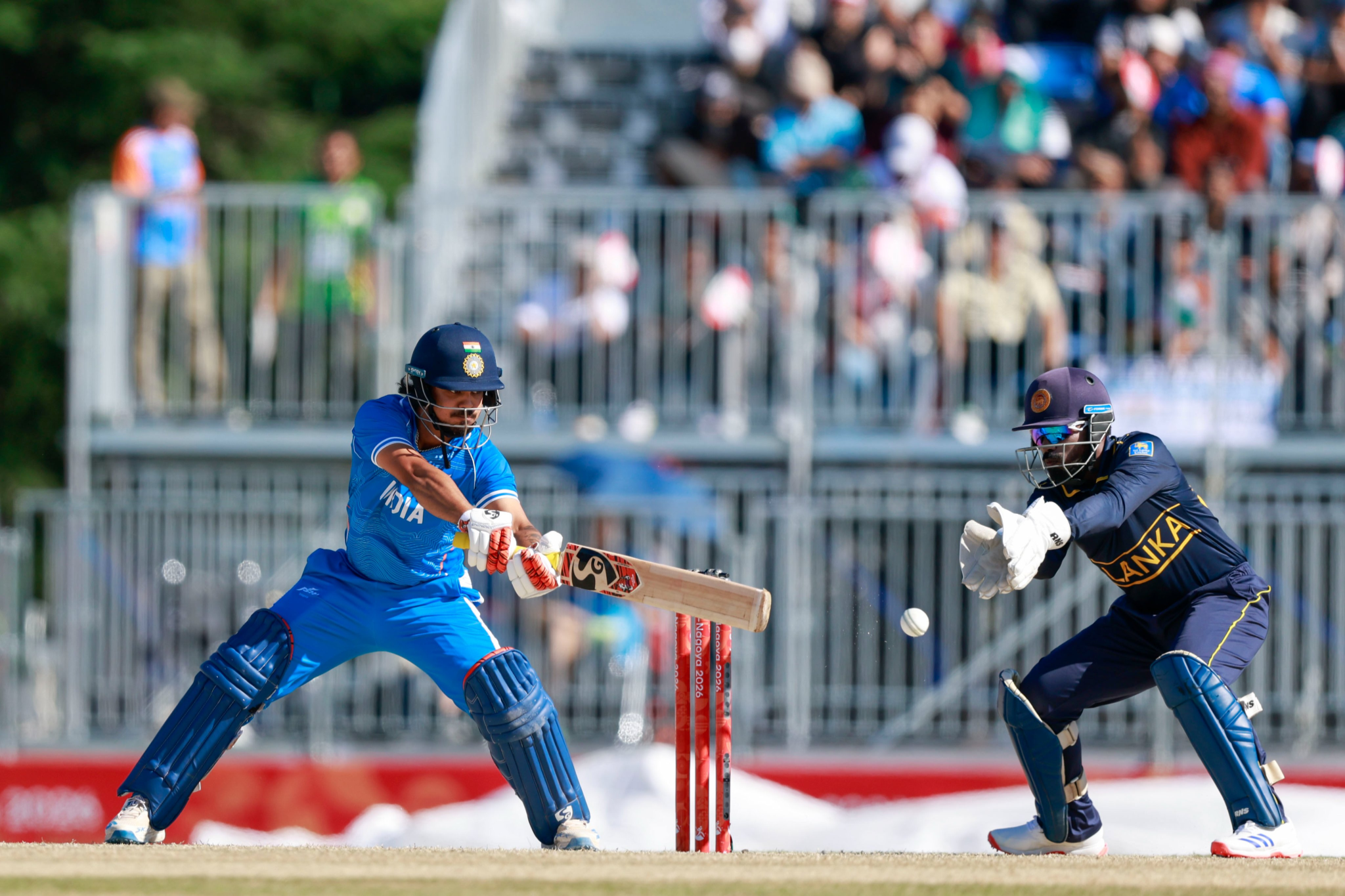 Ishan Kishan after reaching his half-century against Sri Lanka in the Asian Games 2026 semi-final.