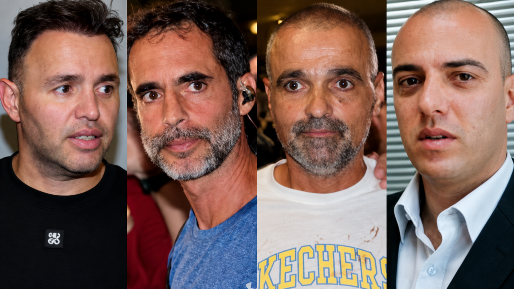 Four men pictured side by side in a portrait collage accompanying coverage of the flydubai cockpit incident
